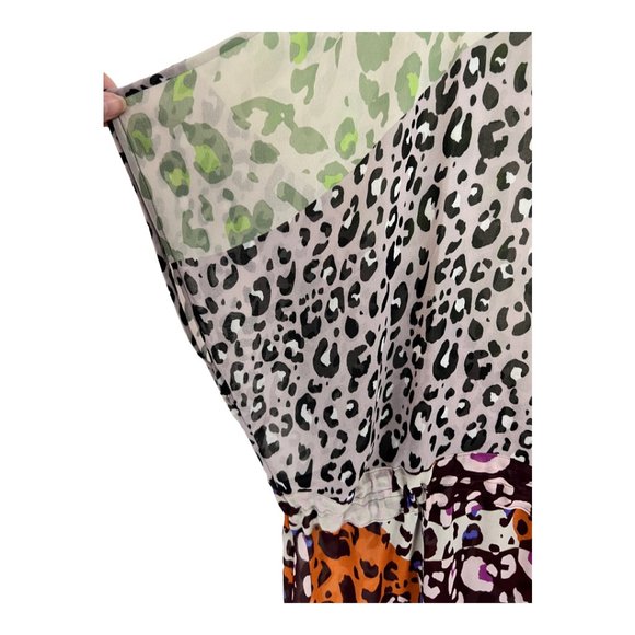 Cabi 5952 Escape Animal Print Cinch Waist Sheer Kimono Dress Kaftan Sz L coverup - Picture 4 of 9